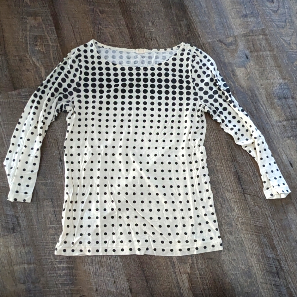 J. Crew Polka Dot 3/4 sleeve t-shirt | XS